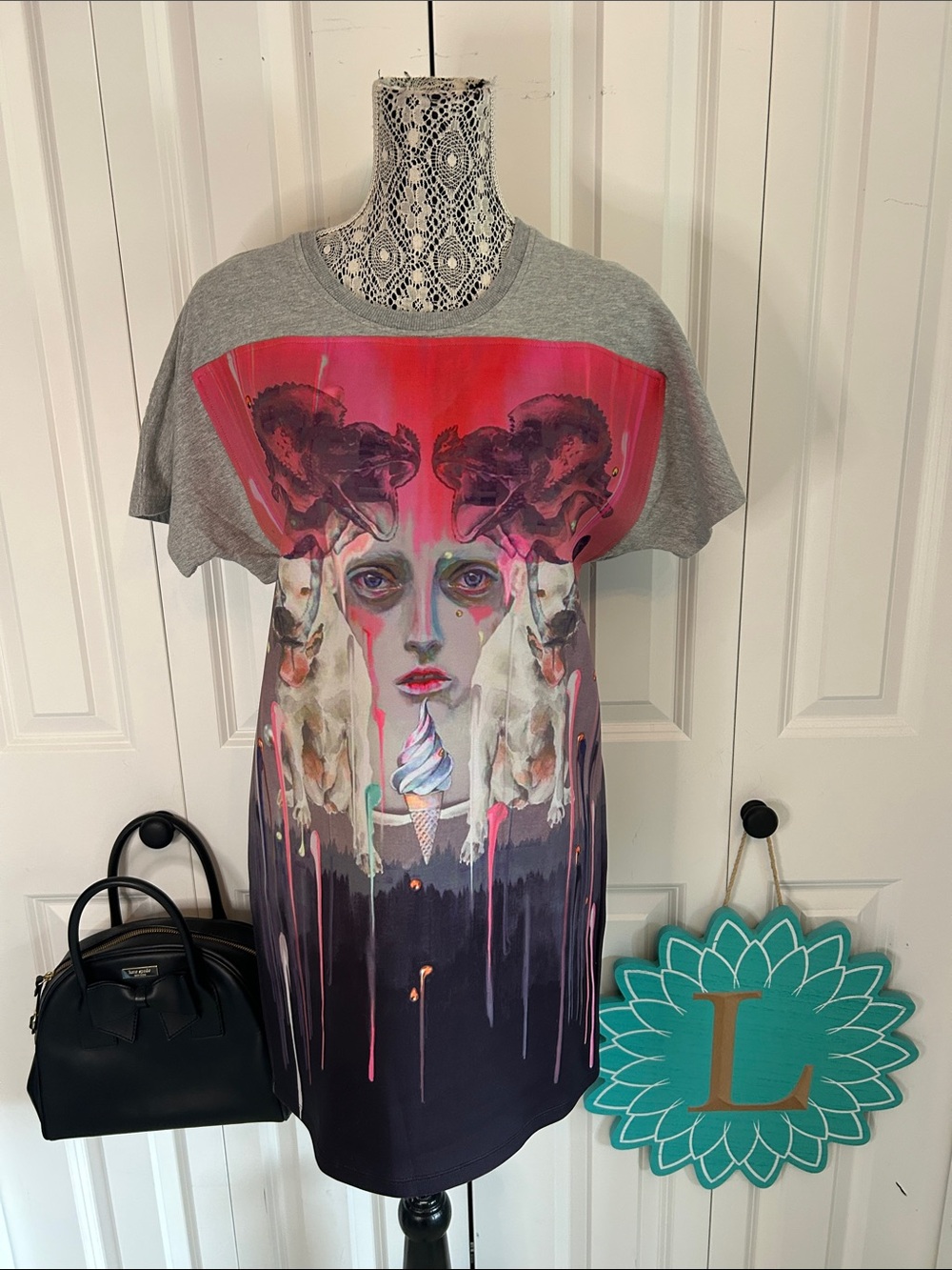 Contemporary designer A.D. Moon by Tony Avant-Garde Art Piece T-Shirt Dress